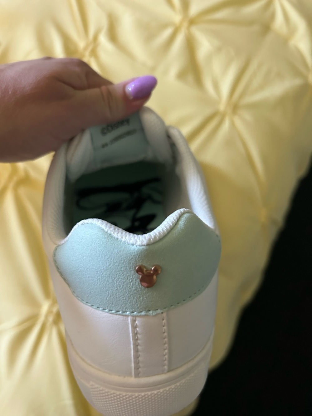 Disney White Sneakers with Gold Mickey Accent - Picture 3 of 3